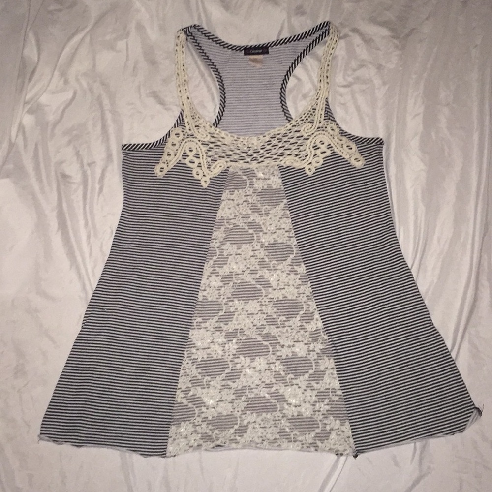 Black and white striped Cocomo tank top